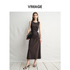 VIMAGE纬漫纪腰部镂空雾灰色无袖收腰显瘦A字连衣裙2025夏季新款V2307912 商品缩略图0