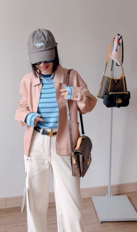 商场同步绵羊皮小翻领利落皮夹克 商品图2