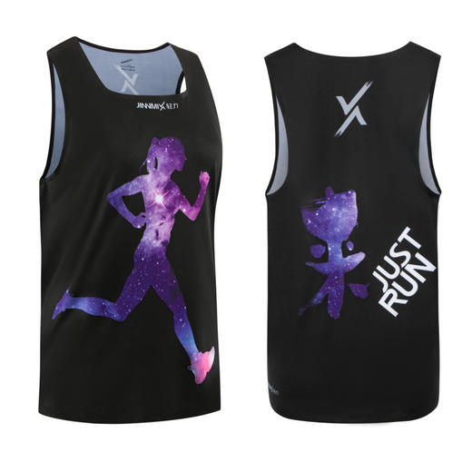 冠军轻薄透速干运动男女背心无缝贴胶方领宽肩宽背马拉松跑步 商品图2