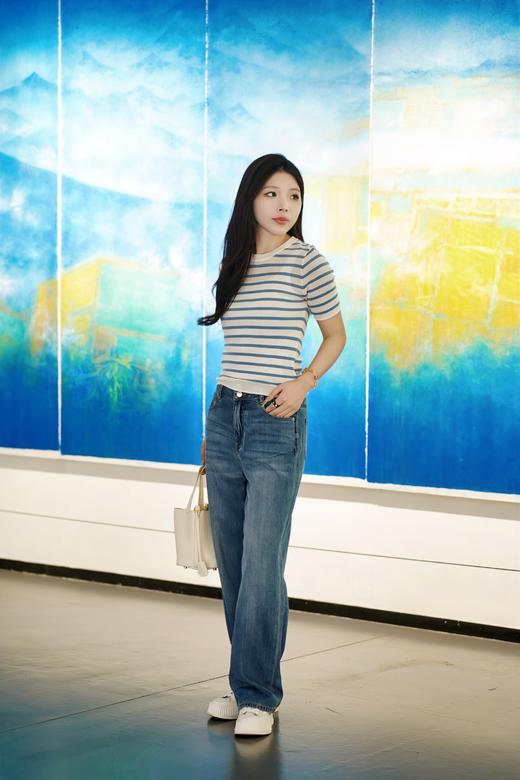 现货 臣禾	天丝铜氨丝条纹T恤 圆领短袖上衣	JZ251090475 商品图7