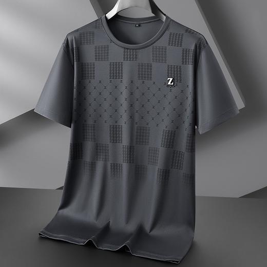 【冰丝】【DPF】大依优型大码短袖T恤冰丝弹力半袖加肥加大夏季新款肥佬运动上衣男士 商品图3