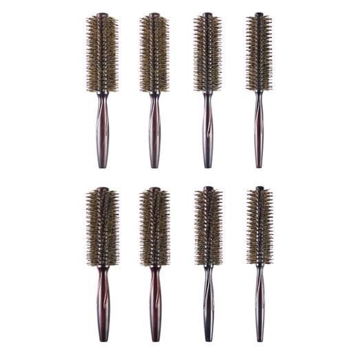 猪鬃毛卷发梳 荷木造型毛滚梳美发顺发圆筒滚梳木卷发梳 商品图4