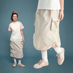 笛莎Deesha青少年女童裙子2025夏季女童工装半身裙