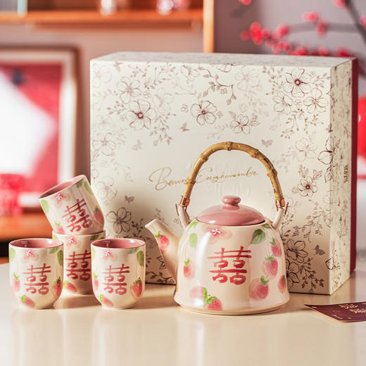 摩登主妇陶瓷茶壶套装结婚订婚新婚礼物家用2025新款茶杯子泡茶壶 商品图0