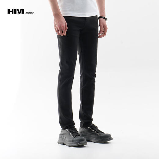 HIM漢崇 做旧小磨破牛仔裤时尚潮流经典修身休闲长裤男 2026春季 商品图0