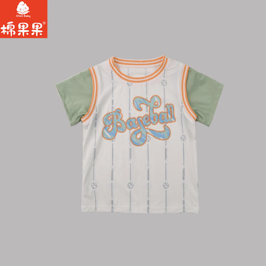 棉果果夏季商场专柜同款男童拼接速干短袖T恤M212140425341 商品图1