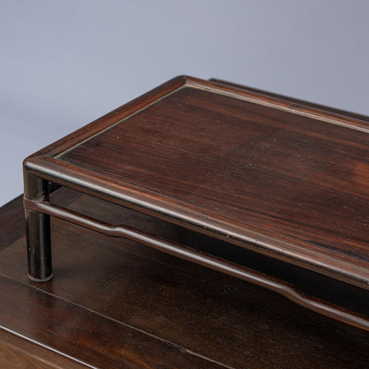 清 红木罗锅枨圆包圆方形器座 商品图2