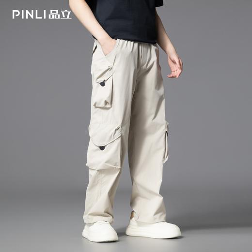 PINLI品立2025夏季新款潮牌户外工装裤男士多口袋直筒休闲长裤潮GD252117312 商品图3