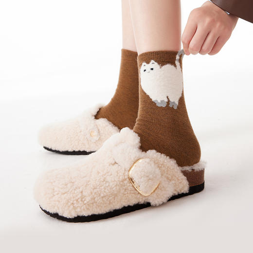 【代发】上森派系 猫咪/熊猫羊毛凸凸中筒袜（下单后不接受退款，请谨慎下单！） 商品图1