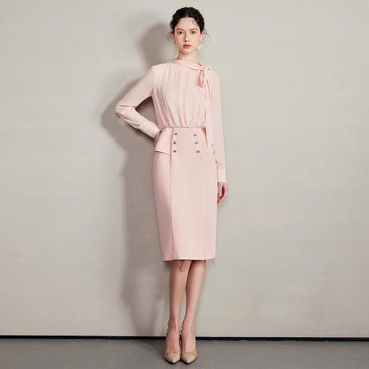 IWY/气质法式名媛衬衫连衣裙女新款高级感假两件衬衫套裙Q1263 商品图2
