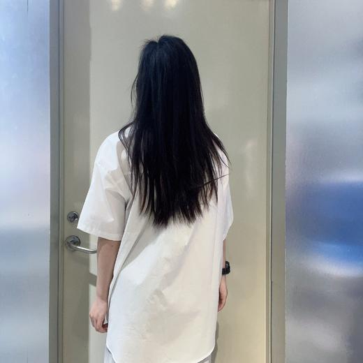 MZ单口袋小字母短袖衬衫（白紫）夏季152050030321 商品图2