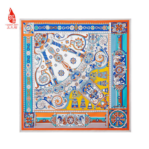 SAINTJOY/上久楷真丝方巾 印花真丝方巾 星语FJS24024 商品图9