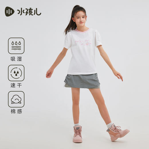 【速干排汗】水孩儿女童T恤短袖2025夏装新品女宝圆领衫大童上衣 商品图1