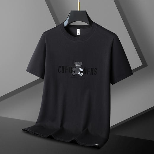 【精梳棉】【DX】大依优型大码短袖T恤圆领时尚潮流宽松潮牌加肥加大上衣男士半袖打底 商品图1