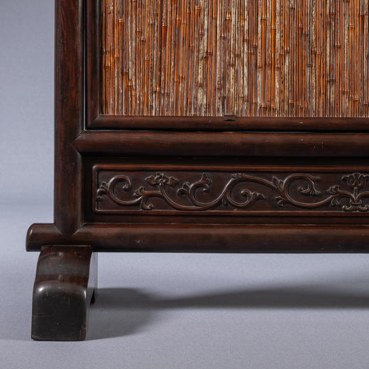 清 红木嵌湘妃竹地屏 商品图3