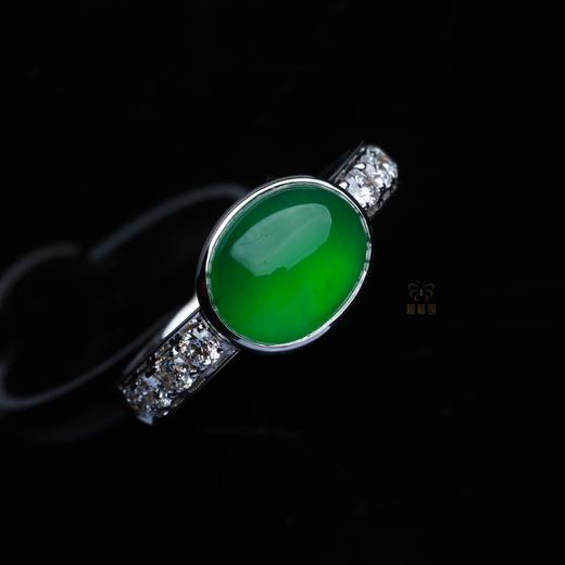 【翠韵】满绿翡翠镶钻戒-JZ12502025M 商品图2