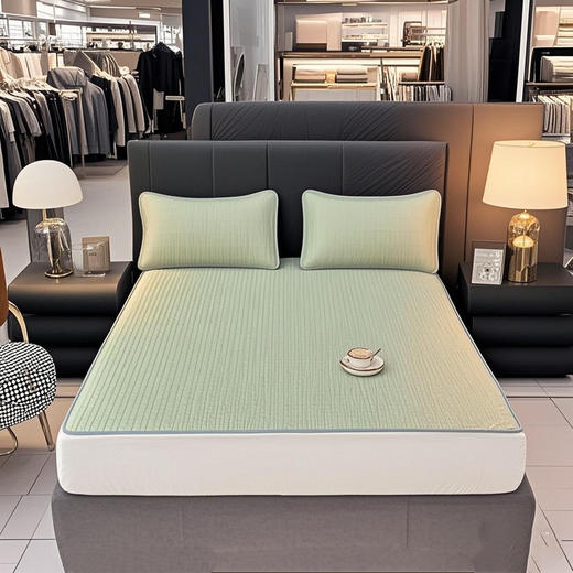 【奢享泰国三皇室同源睡眠美学纯色乳胶凉席三件套】100%乳胶凉席采用的是天然乳胶为原料 教亲肤透气、凉感适中，而且具有弹性，睡眠非常舒适。适合:老人，小孩儿孕妇8的最佳养生凉席~ 商品图2