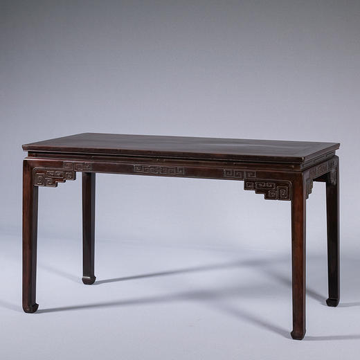 清 红木束腰马蹄腿回纹画桌 商品图4