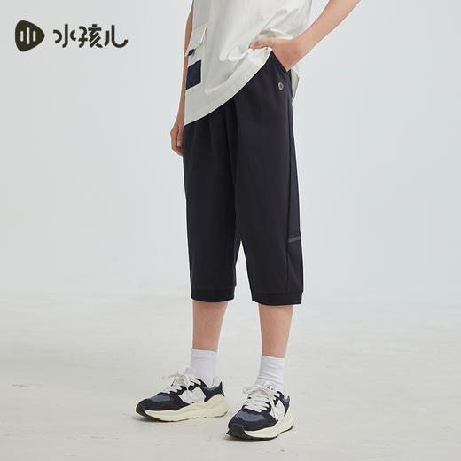 水孩儿童装儿童七分裤夏季新款男童棉感透气运动裤女童弹力裤子 商品图1
