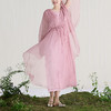 【林栖设计小店】【现货】粉色连衣裙桑蚕丝混纺金丝复古宽松2025春夏新品长裙女1933250B 商品缩略图0
