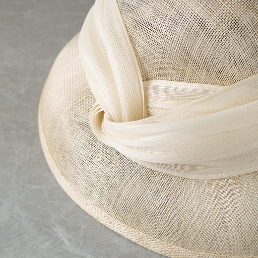 【林栖设计小店】（现货）麻织遮阳帽轻薄网纱透气法式优雅文艺2025夏季新品草帽女2952405 商品图3
