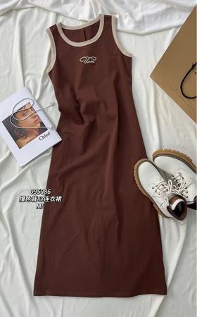 3BAR095086#撞色背心连衣裙