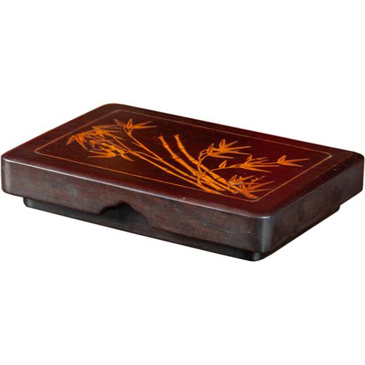 清 红木嵌黄杨竹纹盖盒 商品图5