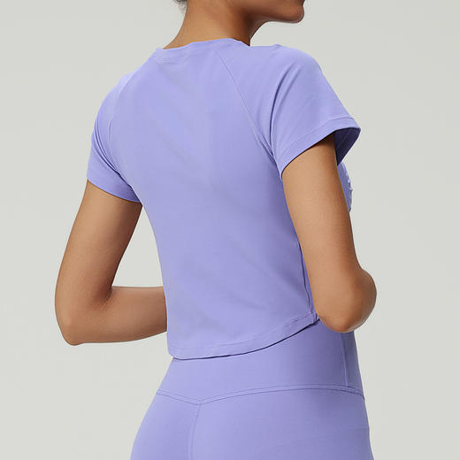 跃牌（呗咪纷纷系列）速干运动短袖女收腰显瘦休闲瑜伽服健身T恤无尺码短袖DX3103 商品图4