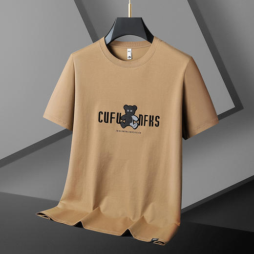 【精梳棉】【DX】大依优型大码短袖T恤圆领时尚潮流宽松潮牌加肥加大上衣男士半袖打底 商品图3