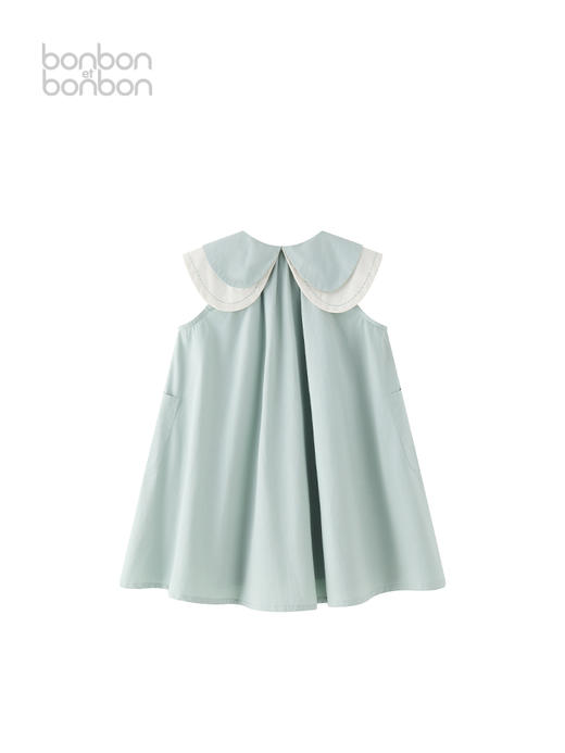 薄荷绿双领娃娃领连衣裙 商品图1