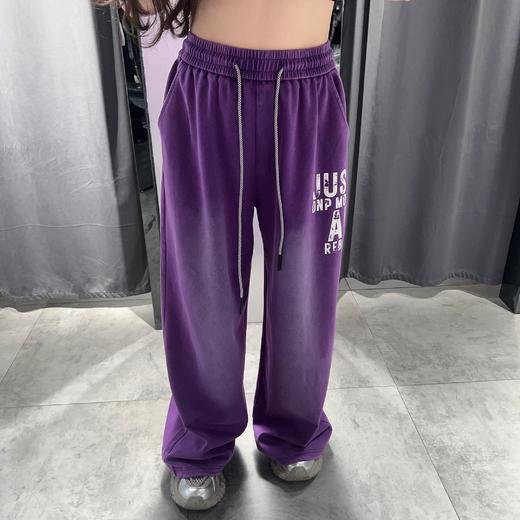N松紧抽绳扎染阔腿裤（紫）夏季152040080321 商品图0