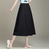 MYX-YZM-6925-L褶皱拼接镂空时尚半身裙松紧腰垂感修身A字裙初夏款中长款半身裙 商品缩略图1