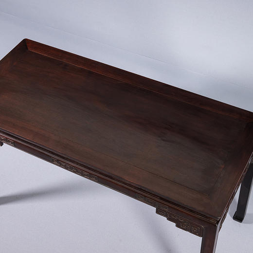 清 红木束腰马蹄腿回纹画桌 商品图2