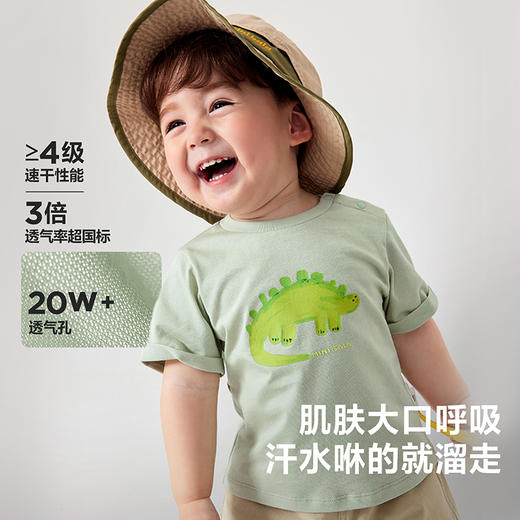 【排汗T】迷你巴拉男童抑菌轻薄短袖T恤夏季新款宝宝上衣 商品图2