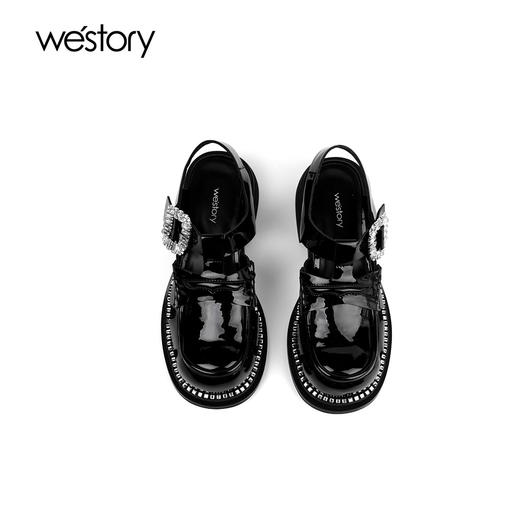 westory夏季法式优雅细高跟凉鞋露趾粗跟鞋凉鞋W24AH57651 商品图4