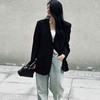 顺丰包邮04552洛诗琳春季新款极简设计感V领一粒扣西装外套60461 商品缩略图2