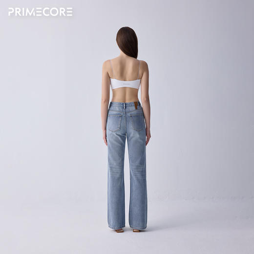 PRIMECORE 全棉丹宁修身直筒四季时髦中高腰直筒牛仔裤王 商品图2