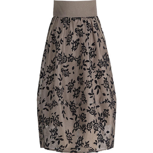 MYX-ZIY-1211-L中长款印花网纱灯笼裙初夏新款松紧腰时尚花苞裙遮胯显瘦半身裙 商品图4