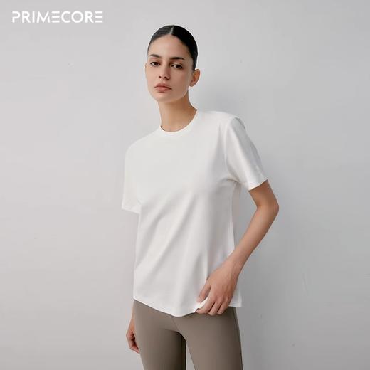PRIMECORE 纯棉230克经典短袖T恤女士圆领高端不变形纯色宽松 商品图1