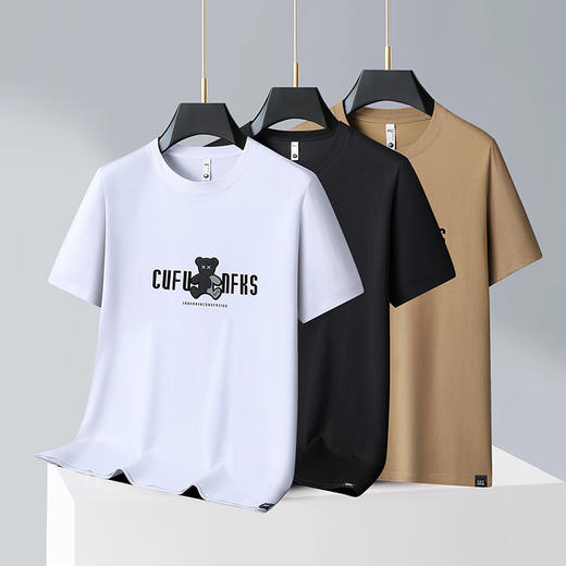 【精梳棉】【DX】大依优型大码短袖T恤圆领时尚潮流宽松潮牌加肥加大上衣男士半袖打底 商品图2