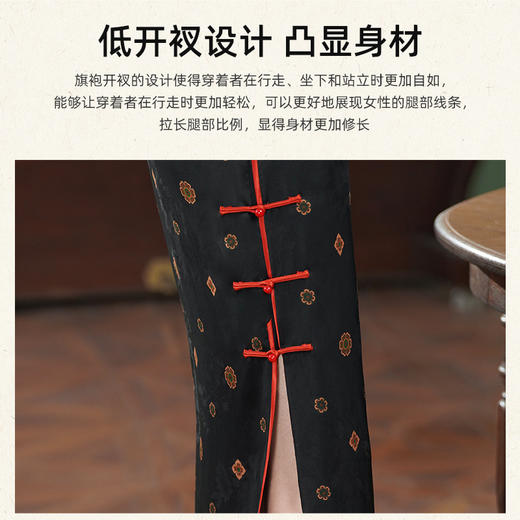 TZRY-3139故宫红重磅香云纱真丝桑蚕丝古法旗袍手工高端大气复古优雅日常旗袍裙 商品图1