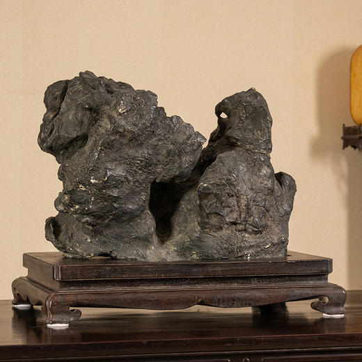 清 灵璧石文房赏石（红木座） 商品图4