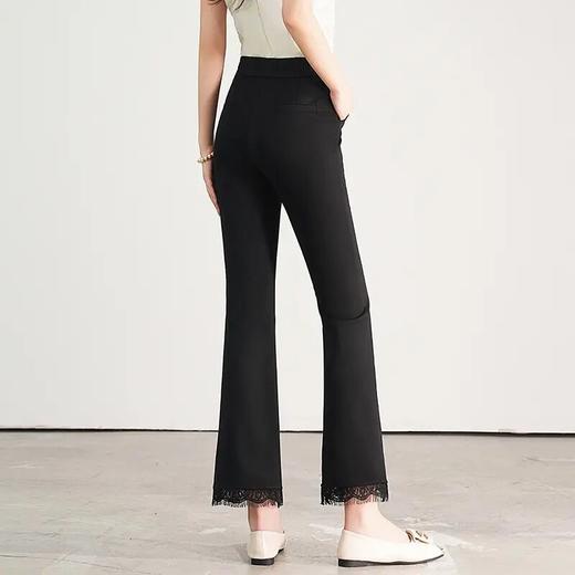 【自】全新升级【铂金会员146/天猫199/差价53】(00420) 洛诗琳2025春夏新款高腰垂感显瘦直筒黑色西装微喇裤长裤 商品图2