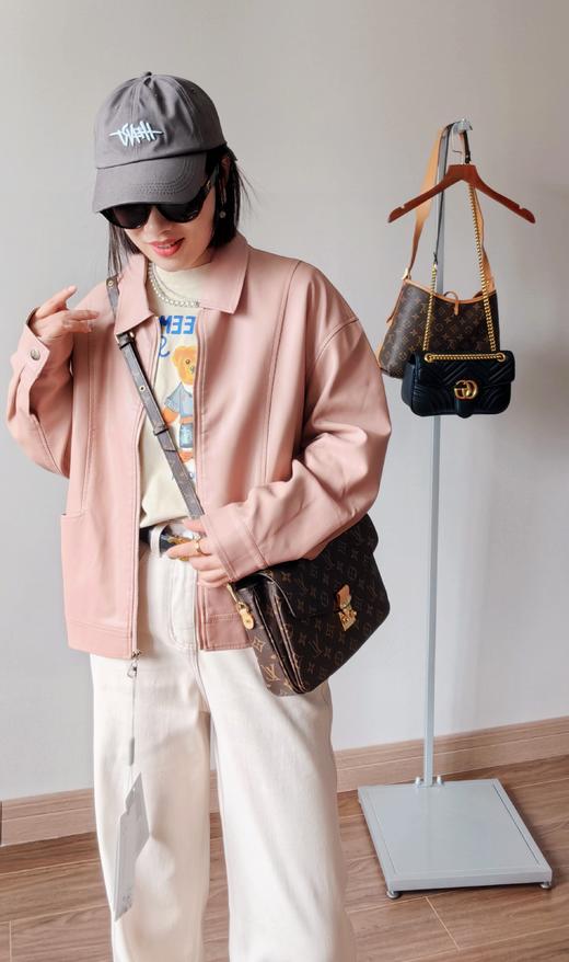 商场同步绵羊皮小翻领利落皮夹克 商品图4