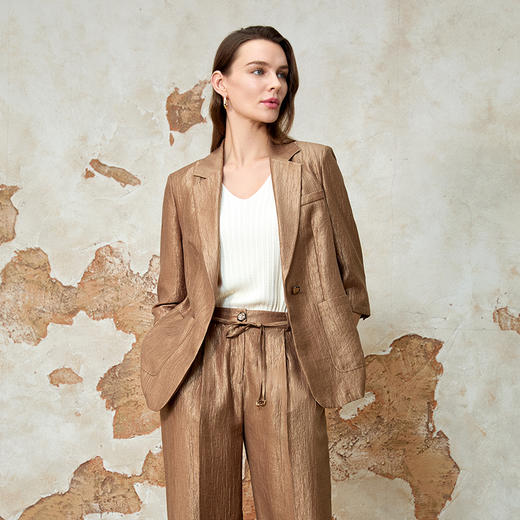 EITIE爱特爱复古修身经典百搭通勤西装外套女夏季新款8203909 商品图3