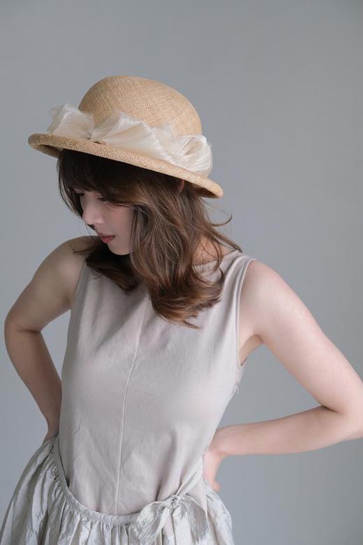 Kreuzzz 原色CECILE丝麻饰带宝草圆顶草帽 商品图4