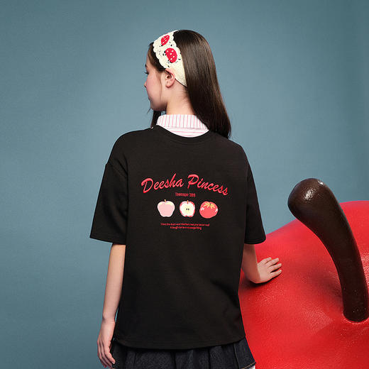 笛莎Deesha青少年女童T恤2025夏季女童可双面穿T恤 商品图4