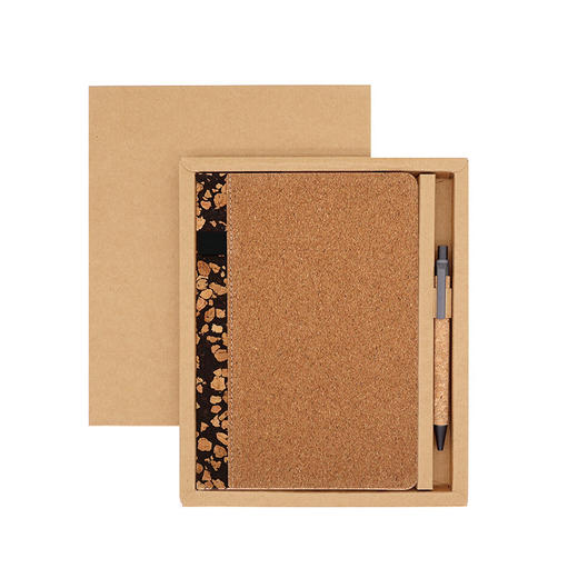 笔记本定制logo环保咖啡渣软木记事本商务办公松紧带笔插本子 商品图5
