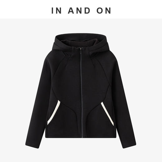 55018   IN AND ON 轻量漫氧 加绒空气层带帽拉链卫衣外套 商品图2