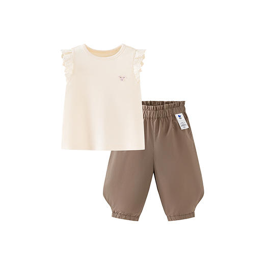 迷你巴拉短袖套装男女童亲肤透气裤子分体两件套2025夏季新款 商品图4